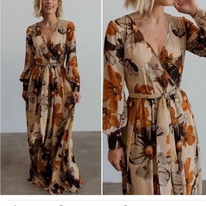 Lydia maxi in camel floral. Baltic born dress. New with tags. Small